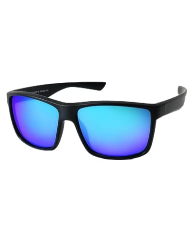 Floating Sunglasses for Men Women (P1 Black Floating Frame/Blue Mirrored Lens)