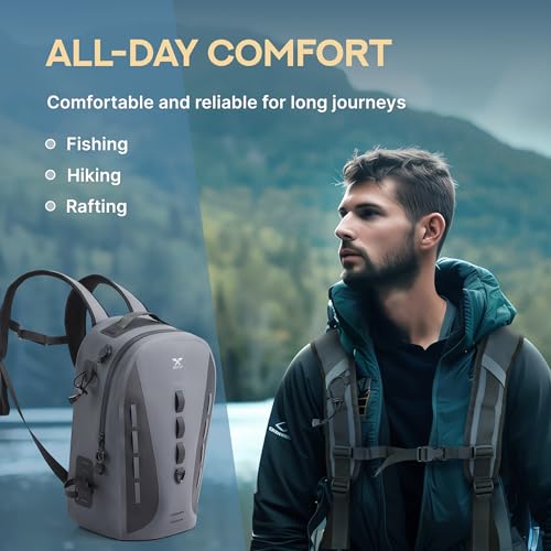 Waterproof Fishing Backpack G2 with Rod Holder (Gray / G2 Backpack)