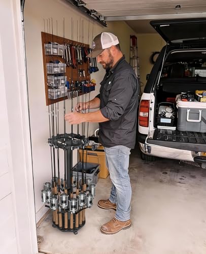 Fishing Rod Holder Pole Rack for Garage with Wheels