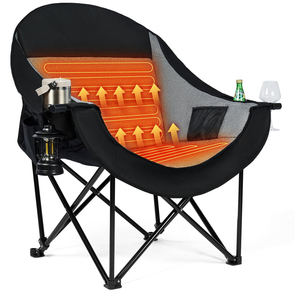 Heated Oversized Camping Chair (Grey)
