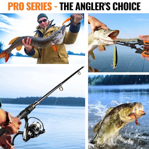 Fishing Gear Full Fishing kit Include Fishing Rod and Reel Combo (Orange Fishing Combo With Fishing Net)