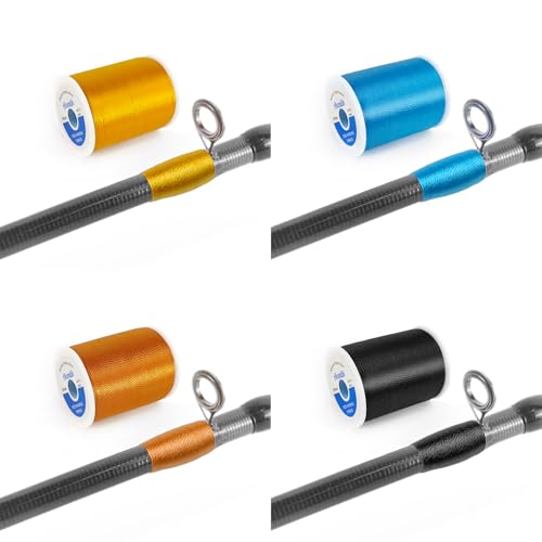 Nylon Fishing Rod Wrapping Thread for Guide Replacement (8 Pack Rainbow Color Nylon Thread)