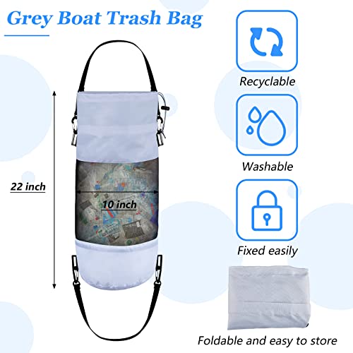 Boat Trash Bag Garbage Can Collapsible Mesh Trash Container (Grey / Classic Style)