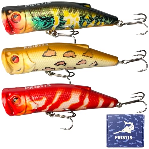 3 pcs Topwater Popper Fishing Lures (Artistic Topwater Poppers)