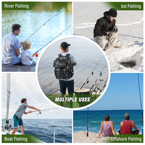 Fishing Backpack with 2 Rod Holders (Camouflage)