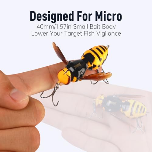 Wasp Crawl Fishing Lures Baits for Slow Sinking Glide and Swim and Lifelike Bait for Saltwater and Freshwater Bass (05 / 1.57in/0.14oz)