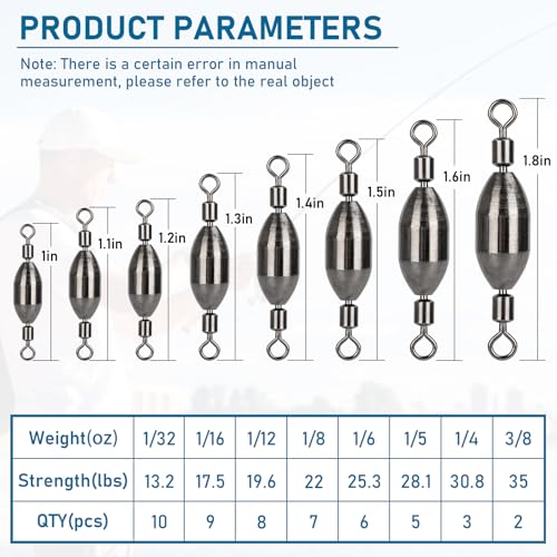 Brass Fishing Sinker Swivel (MIX-50PCS)