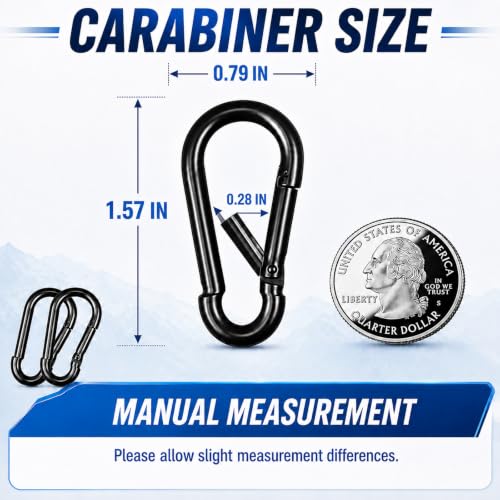 120PCS Carabiner Clips (Black / 120PCS-M4)