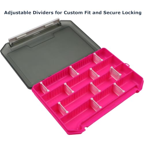 2 Pack Fishing Tackle Boxes (2 Pack Pink(Size: 8" L x 5.5" W x 1" H))
