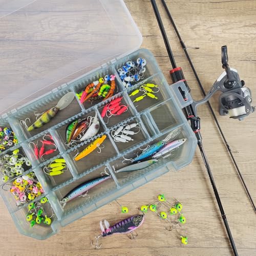 2 Pack Aventik Super Large Fishing 3700Tackle Box (Gray)