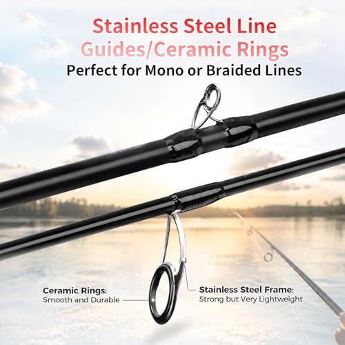 4 Piece Carbon Travel Fishing Rod (RED/black / J--RED-CAST7')