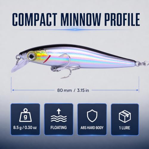 Floating Minnow Fishing Lure (B1-1PCS/0.3OZ-3.35")
