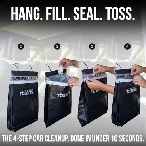 Hanging Car Trash & Garbage Bags (Black / 21 Count)