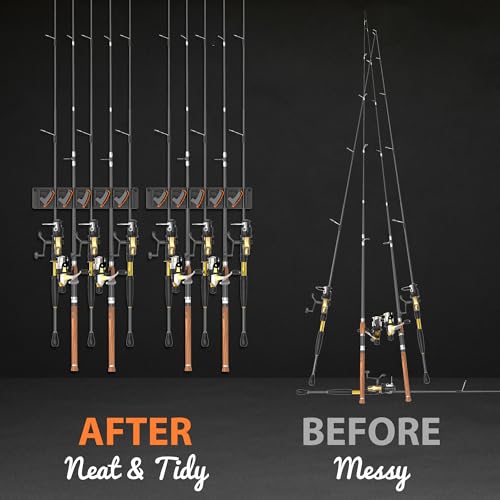 Fishing Rod Holder for Garage Wall