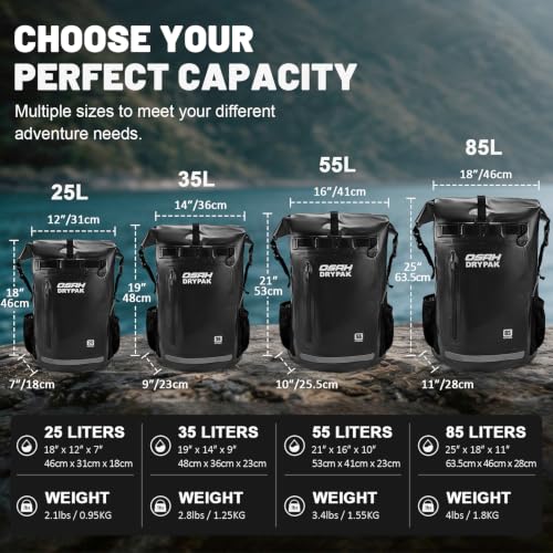Waterproof Dry Bag Backpack 25L (Black / 25L)
