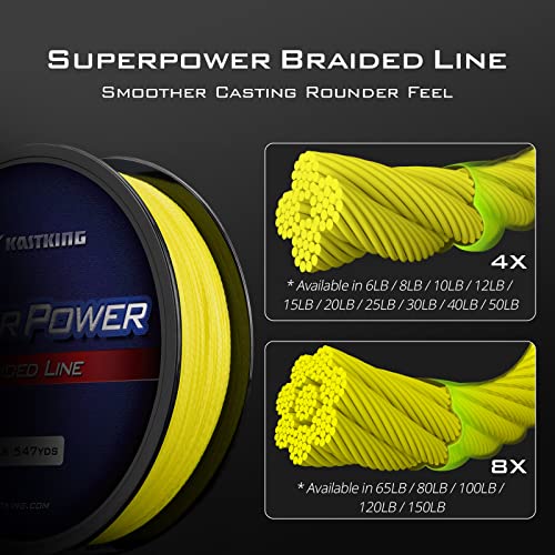Superpower Braided Fishing Line (X4-Yellow / 50LB(300 Yds))