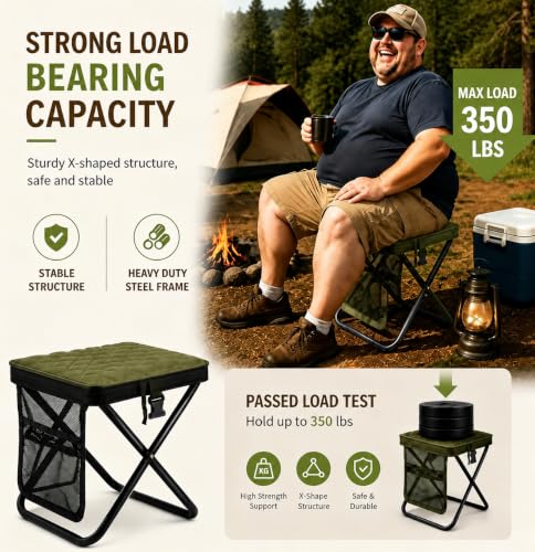 16'' Foldable Backpack Stool (Green)
