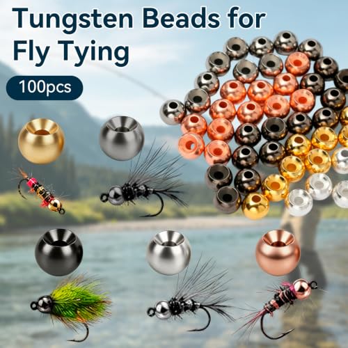 100pcs Fly Tying Tungsten Beads