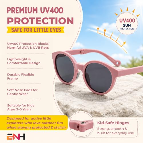 Kids Polarized Sunglasses for Boys & Girls (Blush Pink)