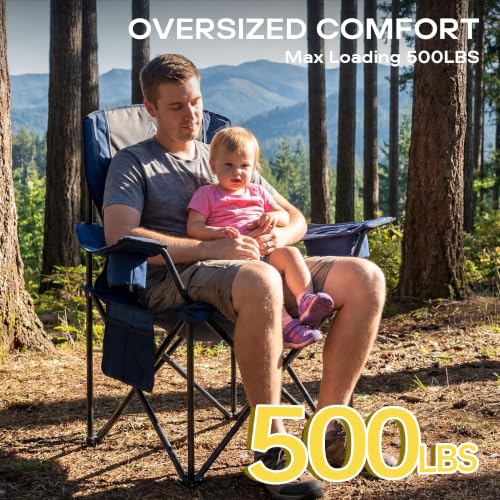 Oversized Camping Chairs for Adults (Blue-2pack)