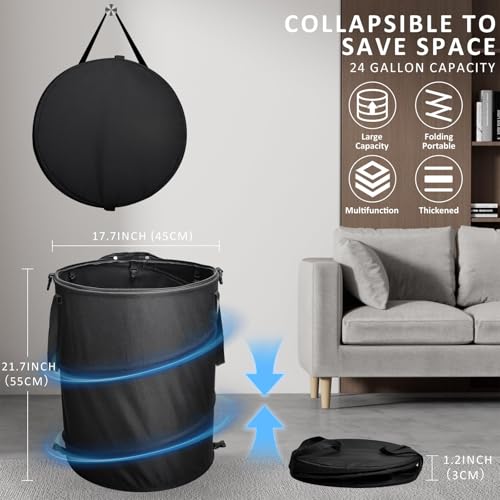 24 Gallons Collapsible Trash Can with Gloves
