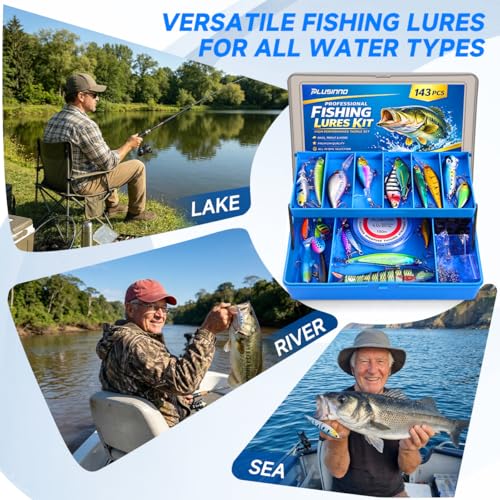 Fishing Lures Kit Tackle Box (143pcs Fishing Accessories Kit)