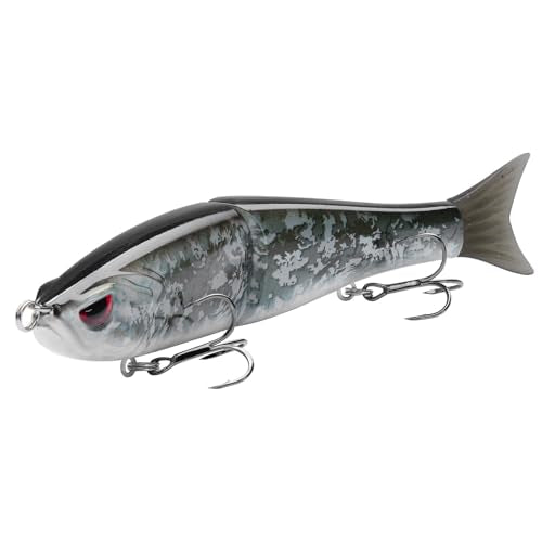 SwimShad Glide Baits Jointed Swimbait Bass Pike Salmon Trout Muskie Fishing Lure (Night Digital Camo / 4.5in/0.65oz)