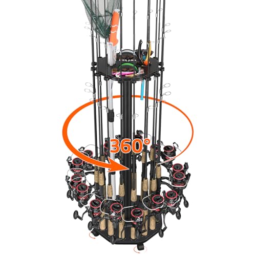 Fishing Rod Holder Pole Rack for Garage with Wheels