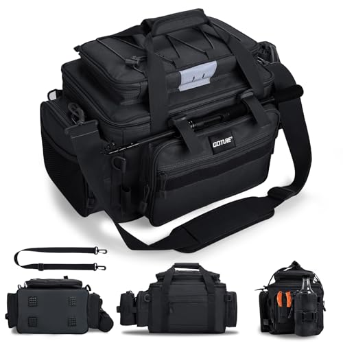 Fishing Tackle Bag (A4:Black(Without Trays-20.87"x11.42"x11.81") / Large)