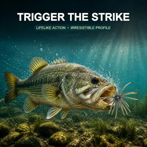 Urchin Baits for Bass Fishing (A-Army green and black / 4.3in-10pcs)