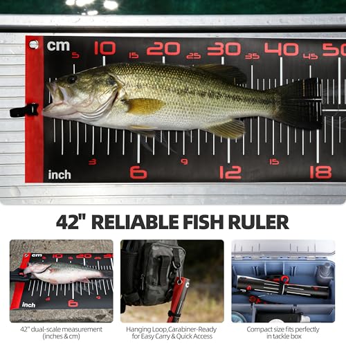 Fishing Tool Kit with Fish Gripper (Black, 3-in-1 Kit)