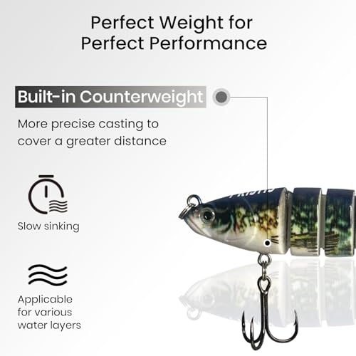 5 pcs Multi Jointed Swimbaits (5 pcs Swimbaits Dark Set)