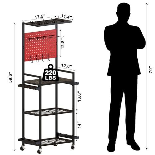 Fishing Rod Holders for Garage (Red)