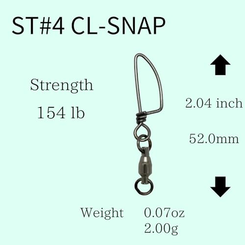 Ball Bearing Swivels with Coastlock Snap Fishing Swivel Made in Japan (#4 (154lb) 15pcs)