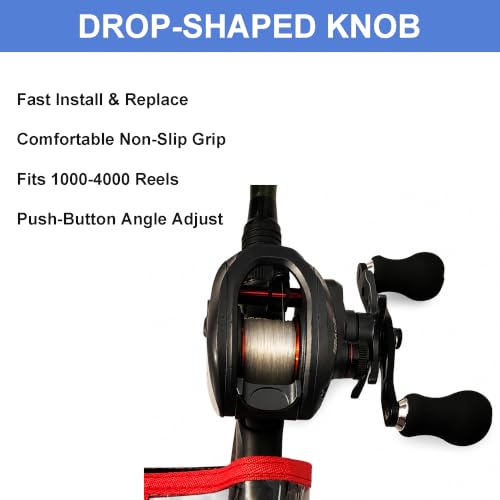 2 Pack Fishing Reel Handle Replacement for Baitcaster Reel Repair