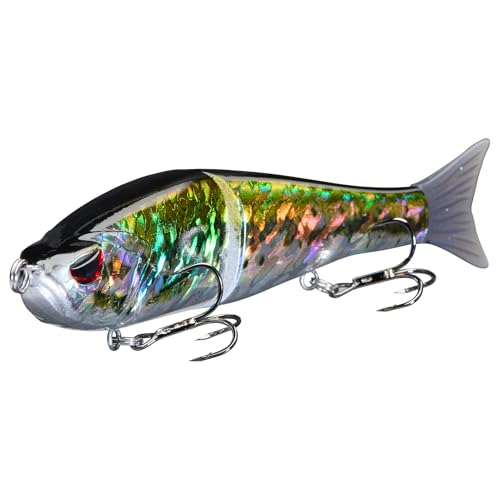 SwimShad Glide Baits Jointed Swimbait Bass Pike Salmon Trout Muskie Fishing Lure (Striped Gill +Baby Bass +Sunny Gill / 7in/2.2oz)