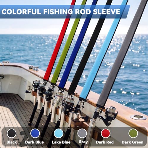 6 Pack Neoprene Fishing Rod Sleeves (65" / Solid Color)