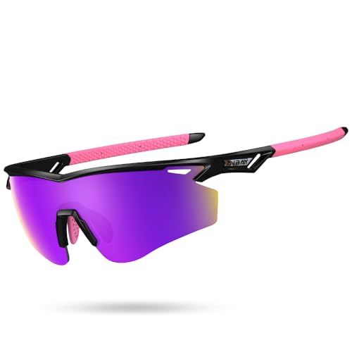Polarized Running Sunglasses for Men Women Ultra (Elegant Black Pink)