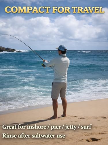 10Ft Spinning Fishing Rod (10'0"-Heavy-Fast-Black)