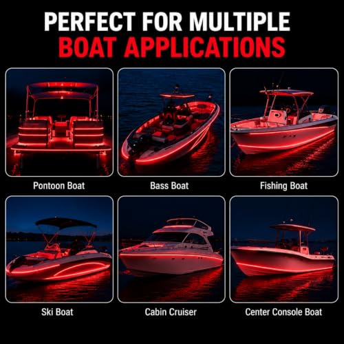 12V Red Boat LED Strip Lights (Red)