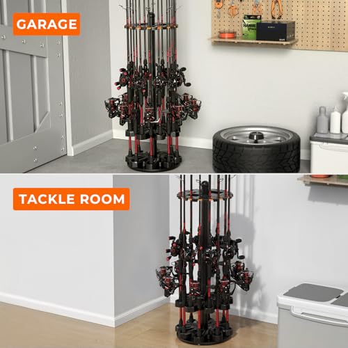 Rotating Fishing Rod Holder for Garage