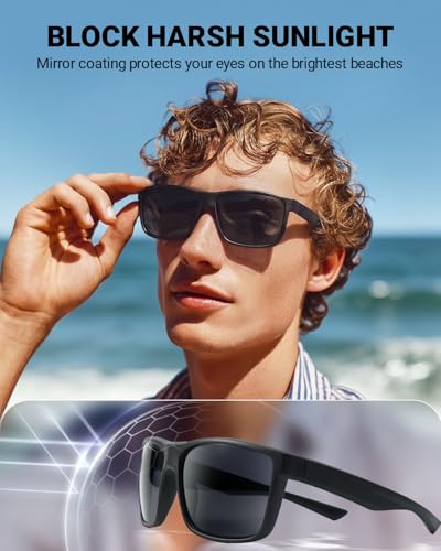Floating Sunglasses for Men Women (P1 Black Floating Frame/Gray Lens)