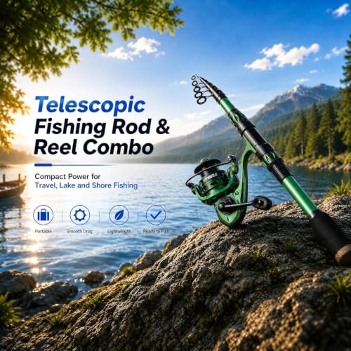 Telescopic Fishing Combo (Green / 6FT)