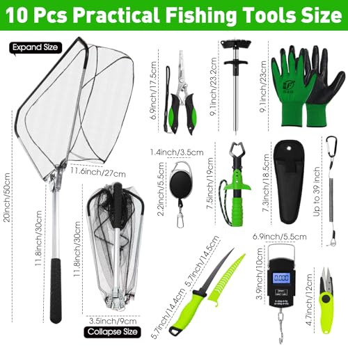 10 Pcs Fishing Tool Kit (Green)