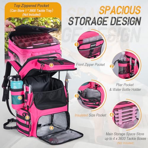 Fishing Backpack with Cooler (A2:pink(without Tackle Boxes))