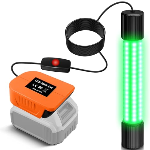 Underwater Fishing Light Compatible with DeWalt 20V Battery (Portable Underwater Fishing Light)