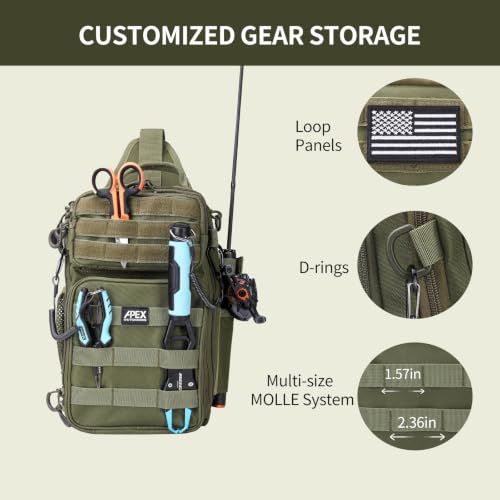 Fishing Backpack with Rod Holder (Green / Small)