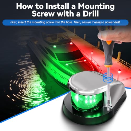 Boat Light Lights for Boat (1 Pack Red and 1 Pack Green)