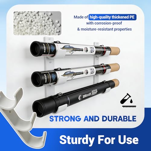 Triple Fly Rod Tube Holder (White / 2.5")