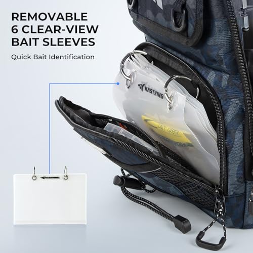 BaitSpace Fishing Sling Bag with Rod Holder (Blue Camo / Standard)